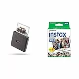 Fujifilm Instax LINK WIDE Stampante per Smartphone, Wide, Panoramico, Grigio (Mocha Gray) + Pellicole Instantanee per Fotocamere, 10 x 2 Foto