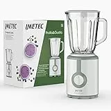 Imetec Frulla&Gusta, Frullatore con 4 lame in acciaio inox, bicchiare in vetro, 2 velocità e funzionamento impulsi, 500 W, capienza 800 ml, lavabile lavastoviglie, piedini antiscivolo
