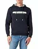 TOM TAILOR Denim Cappuccio da Denim Felpa con Stampa Logo, 10668-capitano del Cielo Blu, M Uomo