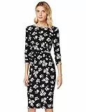 Marchio Amazon - TRUTH & FABLE Tubino Midi in Cotone Jersey Donna, Multicolore (floreale scuro)., 50, Label: XXL