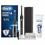 Oral-B Spazzolino Elettrico Ricaricabile Smart 4 4500 CrossAction, Nero, 2 Testine, Custodia Da Viaggio + Dentifricio Oral-B Gengive & Smalto Repair Classico. 1 Spazzolino, 1 Dentifricio