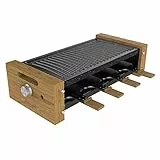 Cecotec Cheese&Grill 8200 Raclette in legno 1200 W, superficie grill, 8 pentole singole, termostato regolabile, design rimovibile
