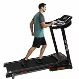 ISE Tapis Roulant Pro Elettrico Pieghevole, Treadmill con Motore Silenzioso 3,0 HP 1-16Km/H, Schermo LCD con 12 Programmi di Esercizio, Inclinazione Auto con Ruote di Trasporto, Max.120 Kg, SY-T2710