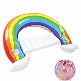 Amaca Gonfiabile Piscina Arcobaleno,Amaca Galleggiante Amaca di Acqua con portabicchieri,Materassino Amaca Galleggiante,Lettino galleggiante gonfiabile,Galleggiante Sdraio Piscina per Adulti/Bambini