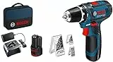 Bosch Professional Sistema 12V Trapano Avvitatore GSR 12V-15 (incl. batteria 2x2,0 + caricabatterie, set accessori 39 pz., in borsa) - Amazon Exclusive Set