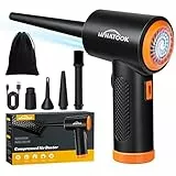 Elettrico Rimuovi Polvere Aria Compressa Senza Fili ：3 Velocità 60000 giri/min Miglior Sostituto di Bombolette ad Aria Compressa with LED Light，Batteria USB da 6000mAh Ricaricabile