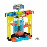 Hot Wheels- Playset​ Autolavaggio Cambia Colore con Macchinina Cambia Colore, Giochi d'Acqua, Ascensore e Tanto Altro, Giocattolo per Bambini 4+ Anni, GRW37