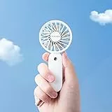 ALACRIS Mini Ventilatore Portatile, Ventilatore Tascabile con 3 Velocità, Piccolo Ventilatore USB Ricaricabile 2000mAh per Trucco/Viaggi/Campeggio (Blanc)