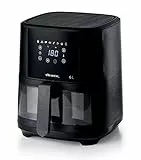 Ariete 4626 Friggitrice ad aria 6L, 1300 W, Capacità 6L, Capacità di cottura 2,5kg, 8 programmi preimpostati, Temperatura fino a 200°, Cestello trasparente per controllo cottura, Nero