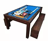 Simba Srl Tavolo da Biliardo 7 FT Carambola Blu Full Optional E Piano Tavolo con PANCHE Contenitore