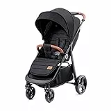 kk Kinderkraft Leggero Grande Passeggino, Elegante, Ampia Cappottina, Pieghevole Con Una Mano, Accessori, 0-15 Kg, Nero