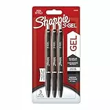 SHARPIE S-Gel | Penne gel | Punta media (0,7 mm) | Inchiostro nero | Confezione da 3