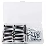 newlng M6*50mm 304 acciaio inossidabile esagono incassato bulloni con testa a brugola Viti Bulloni e dadi(bullone 30 PZ, dado 30 PZ)