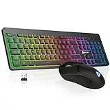 KLIM Tandem – Kit Tastiera e Mouse Gaming Wireless + NUOVO 2023 + Layout IT + Tastiera Retroilluminata Wireless Sottile, Durevole, Economica + Mouse Preciso per PC Mac XBox1 PS4 PS5 + Lunga Durata