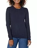 Amazon Essentials Maglione A Girocollo A Coste Leggero A Manica Lunga (Disponibile in Taglie Forti) Donna, Blu Marino, L