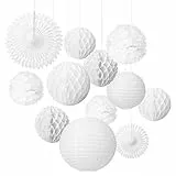 LIHAO Lanterna di carta lampione carta palla per decorazione matrimonio casa (carta decorazione kit)