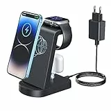 Caricatore Wireless,INNISTO 3 In 1 Caricabatterie Wireless Induttiva Compatibile Con iphone 14 13 12 11 Pro Max/Xs/Xr/X, iwatch Ultra 8 7 6 5 4 3 2 SE, Airpods Pro/3/2/1 Con 18W Adattatore