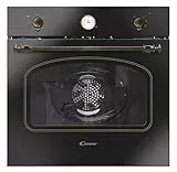 Candy FCC604GH/E Forno Elettrico da Incasso, Ventilato, Capacità 65 Litri, Funzione Pizza, 8 Programmi, 56.8x59.5x59.5 cm, Stile Rustico, Nero, Classe A+