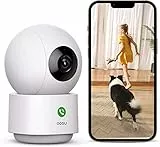 AOSU 2K Telecamera WIFI Interno, Telecamera Sorveglianza, Chiamata One-touch, 360° Tracciamento del Movimento, Visione Notturna, Audio Bi-direzionale, Compatibile con Alexa, 5G/2.4GHz Wi-Fi