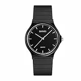 SKMEI Orologio da polso da donna impermeabile, orologio da polso per ragazze vestito casual analogico al quarzo per donne Nero e nero.