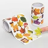 Baker Ross FE631 Rotoli di Adesivi d'Autunno - Confezione da 600, Adesivi per Bambini, Ottimi per la Produzione di Biglietti e per lo Scrapbooking