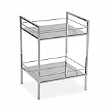 VERSA Hannover Mobile bagno, Mobiletto bagno Salvaspazio, Mobiletti, Scaffale portaoggetti con 2 ripiani, Misure (A x L x l) 53 x 31 x 39 cm, Acciaio, Colore Argento