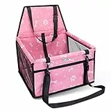 Nobleza Seggiolino Auto per Cani di Taglia Piccola, Trasportino Auto Borsa per Cani, Coprisedile Impermeabile per Proteggere Sedile di Automobile per Animali Domestici, 40 * 34 * 25cm（Rosa）
