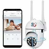 AGIG Telecamera IP HD a colori piena 1080 P Telecamera IP Wireless PTZ Smart Home Security IR Cam 2.4G & 5G Dual Band WIFI Night Version Camera