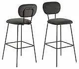 Marchio Amazon - Movian, 94269, Sgabello in tessuto Wind antracite 40, base in metallo con verniciatura a polvere ruvida, nero opaco, confezione da 2 pezzi, Antracite/Grigio
