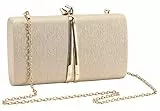 UBORSE Borsetta da Sera Oro Pochette Donna Clutch Cerimonia Elegante Borsa a Tracolla Catena per Matrimonio Cocktail