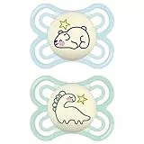 MAM Perfect Night Silicone, 0-6 mesi, 2 pezzi, orso/dinosauro