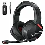 BINNUNE Cuffie Gaming Wireless per PC PS4 PS5, Batteria da 48 Ore, Bluetooth Gamer Headset con Microfono per PlayStation 4 5