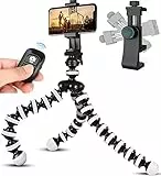 Treppiedi cellulare, cavalletto per iphone flessibile, Bluetooth e supporto per telefono, Universale per Smartphone/rotazione a 360° per smartphone, fotocamera DSLR