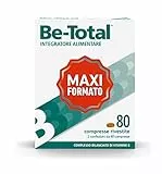 Be-Total Compresse Integratore Alimentare di Vitamina B per Adulti, più Energia e meno Stanchezza, Senza Glutine e Senza Lattosio, 80 Compresse (bipack)