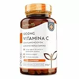 Nutravita Vitamina C 1000 mg ad Alto Dosaggio – 180 Compresse Vegane (6 Mesi) – Acido Ascorbico – Integratore Difese Immunitarie con Bioflavonoidi e Rosa Canina