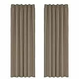 UMI by Amazon Tende Oscuranti Isolamento Termico per Casa Interni con Anelli 117x183cm Taupe 2 Pezzi