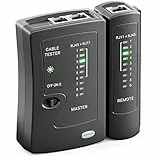 deleyCON Tester Cavo di Rete RJ11 RJ12 RJ45 ISDN LAN Patch Collegamento Verifica - Nero