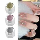 BSMKCL Smalto gel UV 3 colori metallizzato, nail art 3D, creativo elastico, smalto metallico, colla, smalto per unghie, fai da te, manicure, salone per unghie, vernice, oro, argento, rosa, oro