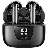 Vtkp Cuffie Bluetooth, Auricolari Bluetooth 5.3 con Mic Stereo senza fili con ENC Dual Mic, 30 ore di cancellazione del rumore con indicatore LED, IP7 impermeabile per iPhone/Android
