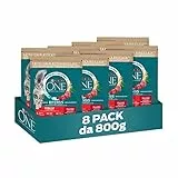 PURINA ONE Bifensis Crocchette Gatto Sterilcat Ricco in Manzo e Frumento- 8 sacchi da 800g ciascuno