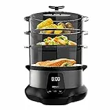 Cecotec Vaporiera Elettrica VapoVita 3000 Pro. Cucina a Vapore e Conserva Nutrienti e Vitamine. 1000 W, Digitale, Capacità 1 L, 3 Contenitori, Componenti Non Elettrici Lavabili in Lavastoviglie.