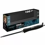 REVAMP Progloss Tight Curl Stick, Ferro Arricciacapelli in Ceramica con Tecnologia Ionica per Capelli Ricci da Stretti a Medi, Infuso con Oli Protettivi, Diametro 10 mm, Temperatura 120°C-210°C, Nero