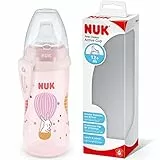 NUK Active Cup 10255667 - Bicchiere per imparare a bere, 12 mesi, a prova di perdite, con clip e tappo di protezione, da viaggio, 300 ml, senza BPA, palloncino 10255667, colore: Rosa