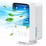 OMISOON Condizionatore Portatile, Raffreddatore d'aria 4 in 1, 120° Oscillazione, 700 ml Mini Condizionatore Portatile, 3 Velocità, 2 Modalità di Nebbia, 7 Luci Colorate, Adatto per da Casa, Ufficio