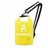 spirgear borsa impermeabile con tracolla lunga e regolabile, 5L 10L 20L dry bag sacco sacchetto per pesca rafting nuoto kayak trekking campeggio, Giallo, 5L