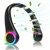 ITSHINY Mini Ventilatore da Collo, Portatile, Senza Pale, USB, Ricaricabile Batteria 4000 mAh, Silenzioso Potente con 3 velocità e Luci LED, per Ufficio, Viaggi