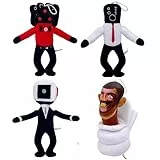 Benolls 4PCS Skibidi Toilette Peluche,Peluche Titan Speakerman,Titan Tv Man Plush Toys Doll Il miglior regalo ragazzi e ragazze per il Ringraziamento di Halloween e gli amanti del gioco