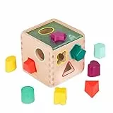 B.- Wonder Cube Shape Sorting Toy-Cubo di attività in Legno per Bambini Piccoli, Multicolore, BX1763Z