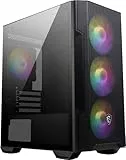 MSI MAG FORGE M100R Mini-Tower PC Case - Vetro temperato, Micro-ATX Mini-ITX, pannello frontale Mesh, 4 ventole ARGB (120mm) con controller Hub, porta USB 3.2 Gen1 Type-A