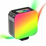 NinkBox Luce Video RGB Led 1 pezze,Entrambi i lati brillano,Luminosità Regolabile,Dimmerabile 2500K-9000K Temperatura di Colore con 24 modalità,0-359 colori regolabili, modalità light painting